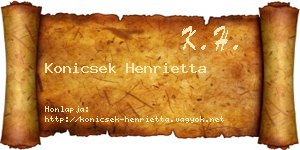Konicsek Henrietta névjegykártya